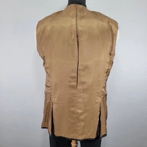 Michael Kors Men's Sport‎ Coat Blazer Two Button Olive Brown Striped Wool Sz 48L